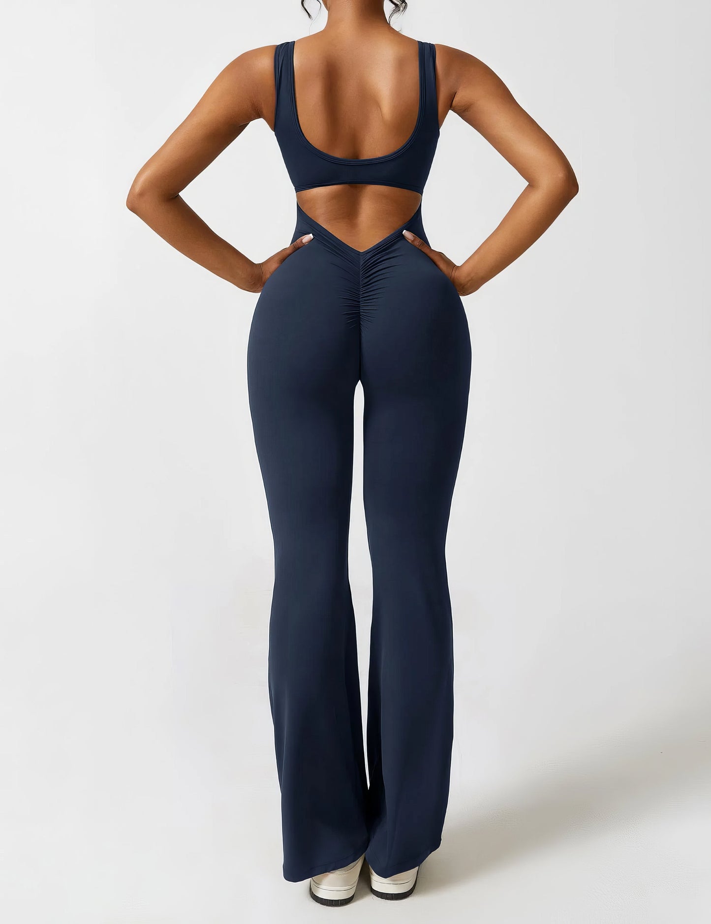 SARA | V-BACK FLARED JUMPSUIT