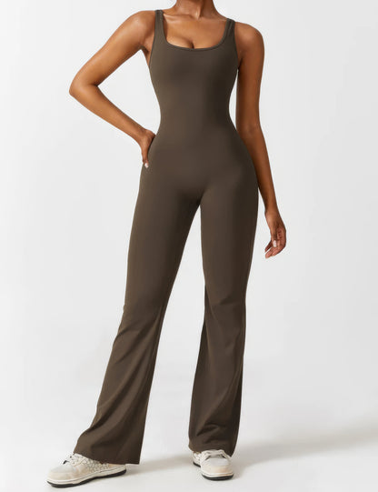 SARA | V-BACK FLARED JUMPSUIT